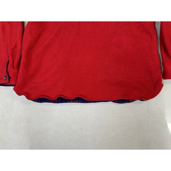 Vintage Columbia REVERSIBLE Pullover- Heavy Made In USA Quarter Zip Red Large - Picture 5 of 16